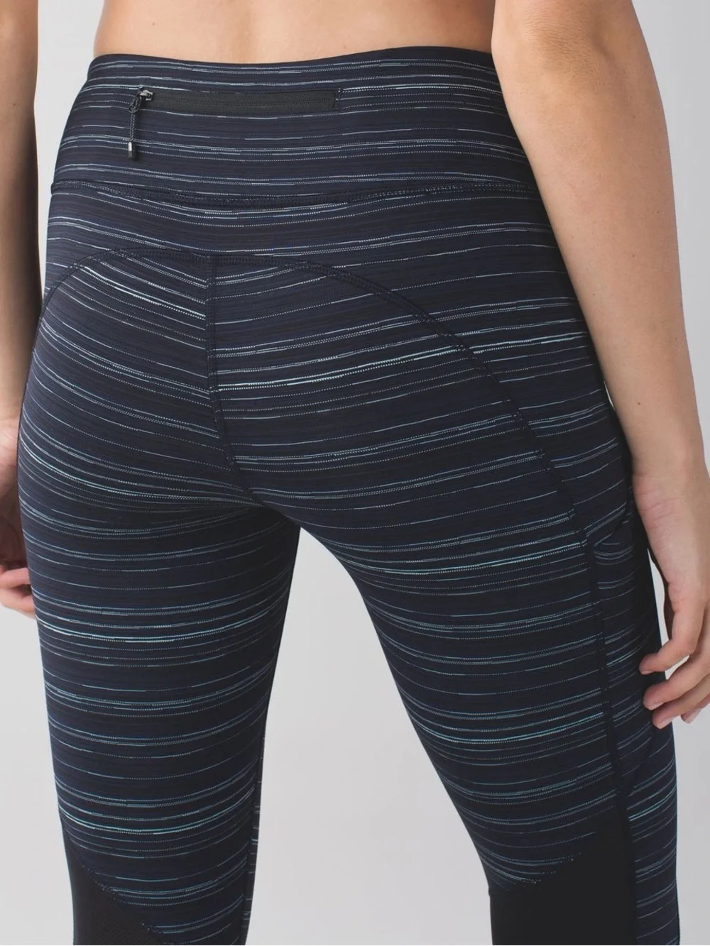 Lululemon Speed Crop Cyber Stripe Mesh Panel Training Leggings Vibe Size 8